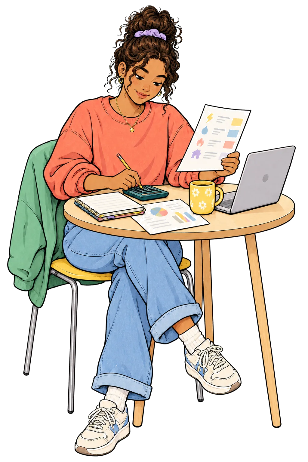 Student working out a shared-house budget