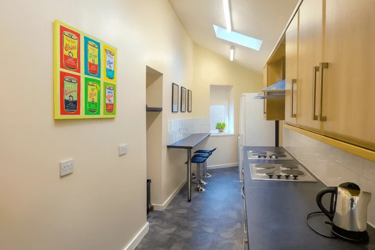 Kitchen in the nine bedroom student house on Gregson Road, Lancaster