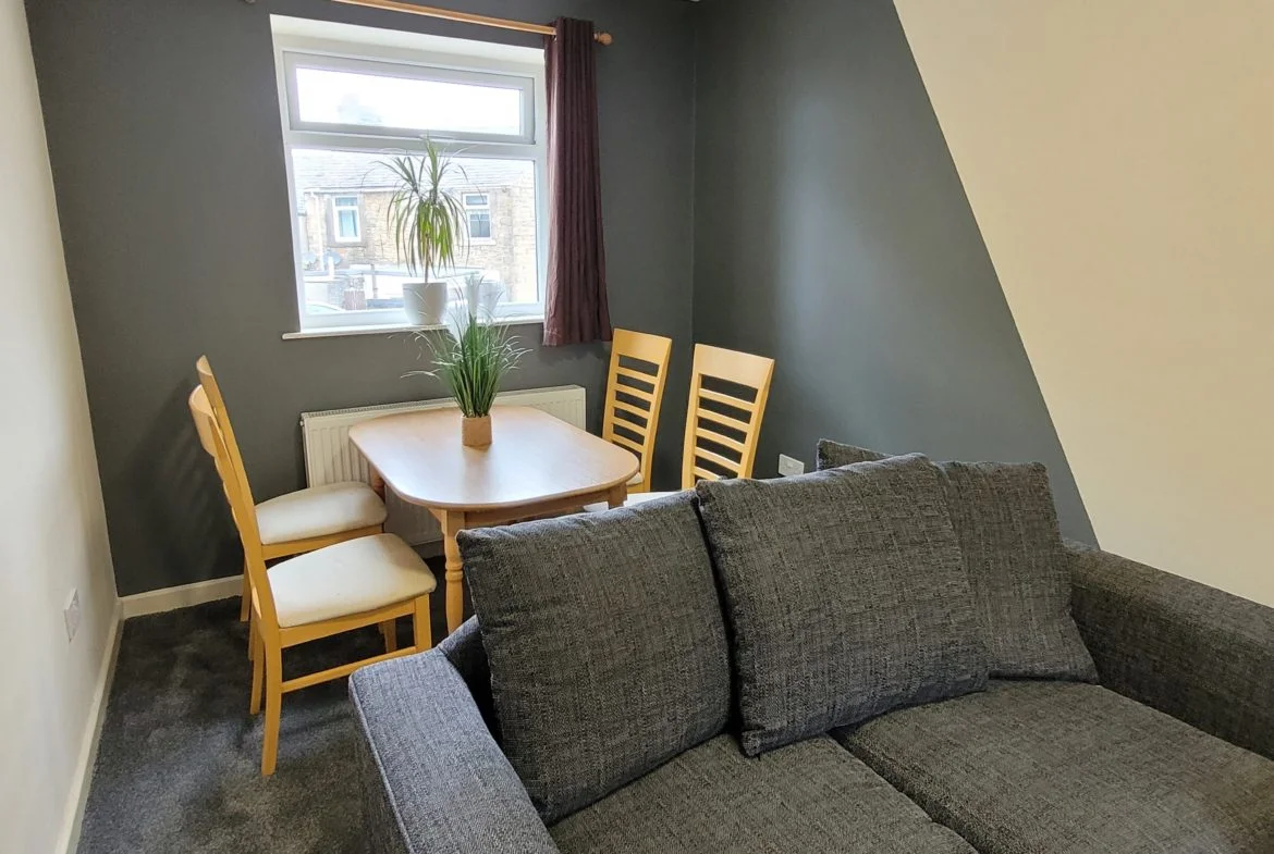 Shared lounge and dining area in a Lancaster student house for groups