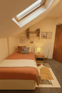 Student bedroom in the nine bedroom student house on Gregson Road, Lancaster