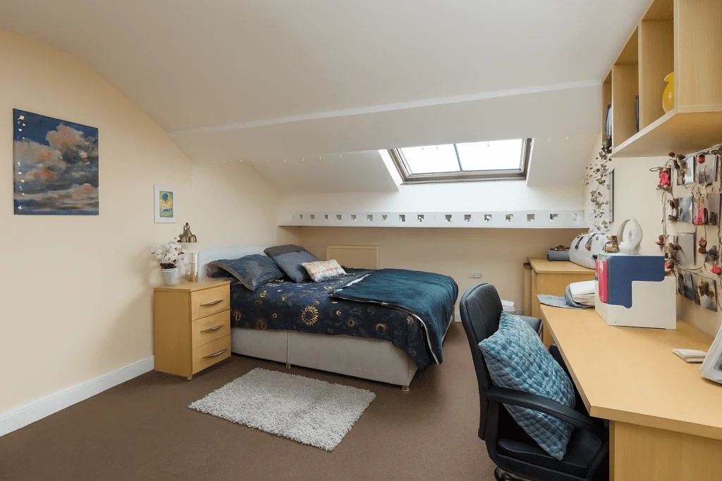 Bedroom in Bayt eight bed student house on Queen Street, Lancaster