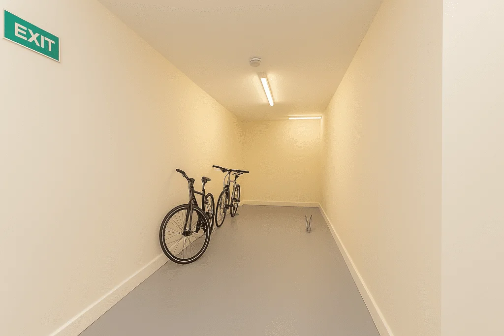 Secure internal bike store at Bayt student accommodation on Queen Street, Lancaster