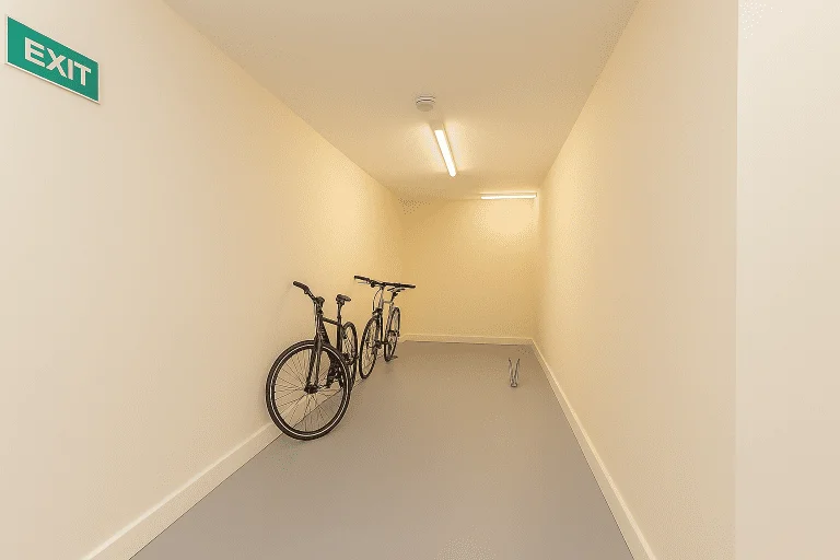 Secure internal bike store at Bayt student accommodation on Queen Street, Lancaster