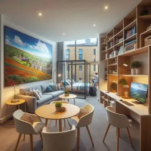 Modern student accommodation in Lancaster, providing a comfortable and supportive living environment